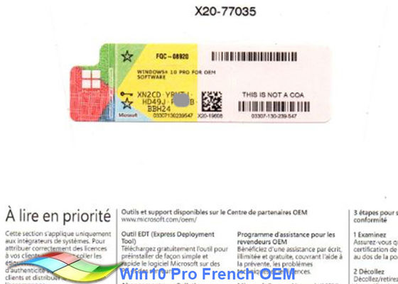 Chine Logiciel 64BIT d'autocollant d'OEM de Windows 10 français de version pro pour le PC fournisseur