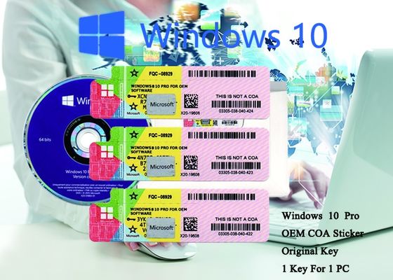 Chine 100% Windows authentique 10 pro systèmes de bit de l'autocollant 64 de COA en ligne activent fournisseur