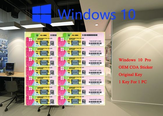 Chine Autocollant 32 de COA de la Microsoft Windows 10 véritables de 100% pro 64 systèmes FQC 08983, pro OEM de bit de Coréen de Windows 10 fournisseur