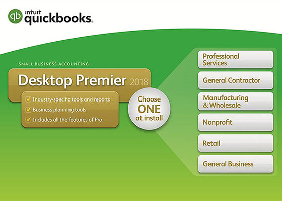 Chine Premier ministre de bureau véritable 2018 de QuickBooks avec l'abonnement d'une année de logiciel de comptabilité de petite entreprise d'édition d'industrie fournisseur