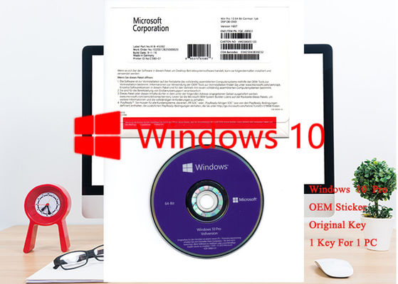 Chine Professionnel de logiciel de l'autocollant 64bit 1pk DSP DVD d'OEM de Windows 10 d'Allemand d'OEM pro fournisseur