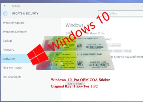 Chine Autocollant de permis de COA de certification de la CE/clé de produit professionnel de Windows 10 fournisseur