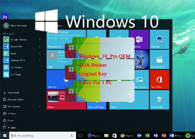 Original de COA de Microsoft de permis d'OEM du système d'exploitation 100% d'autocollant/Windows 10 pro